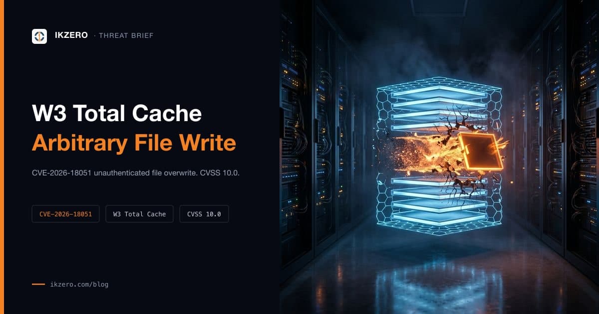 CVE-2026-18051: W3 Total Cache Arbitrary File Write, CVSS 10.0