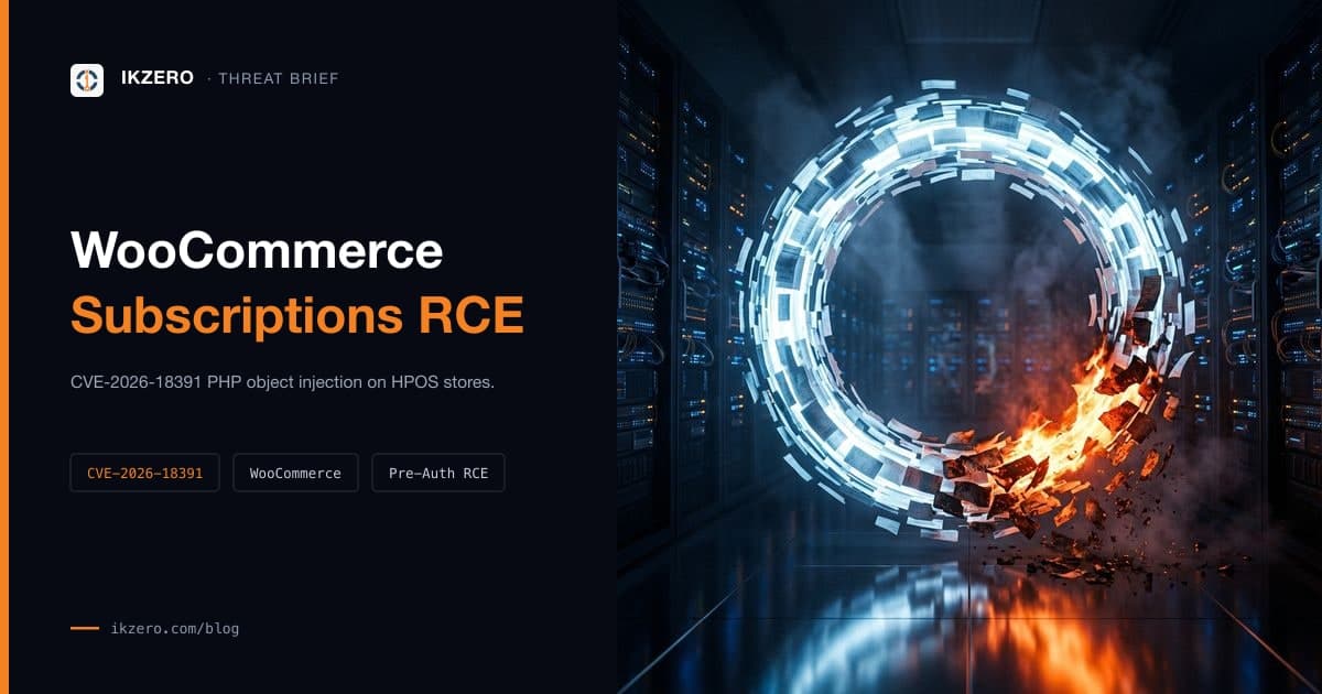 CVE-2026-18391: Unauthenticated RCE in WooCommerce Subscriptions