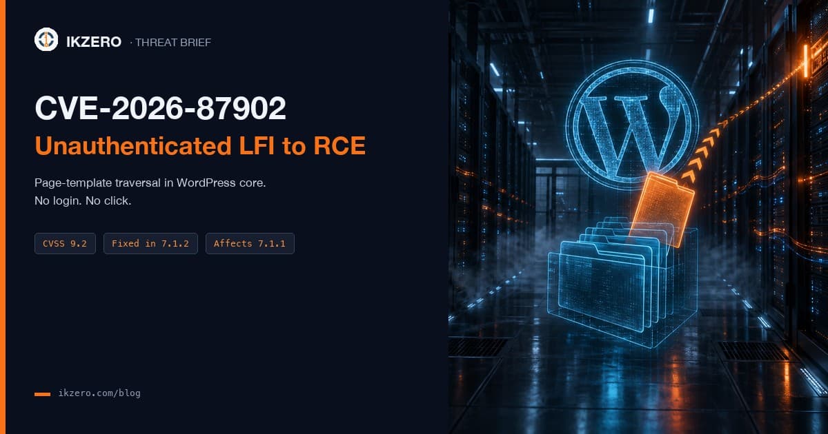 CVE-2026-87902: Unauthenticated LFI to RCE in WordPress Core