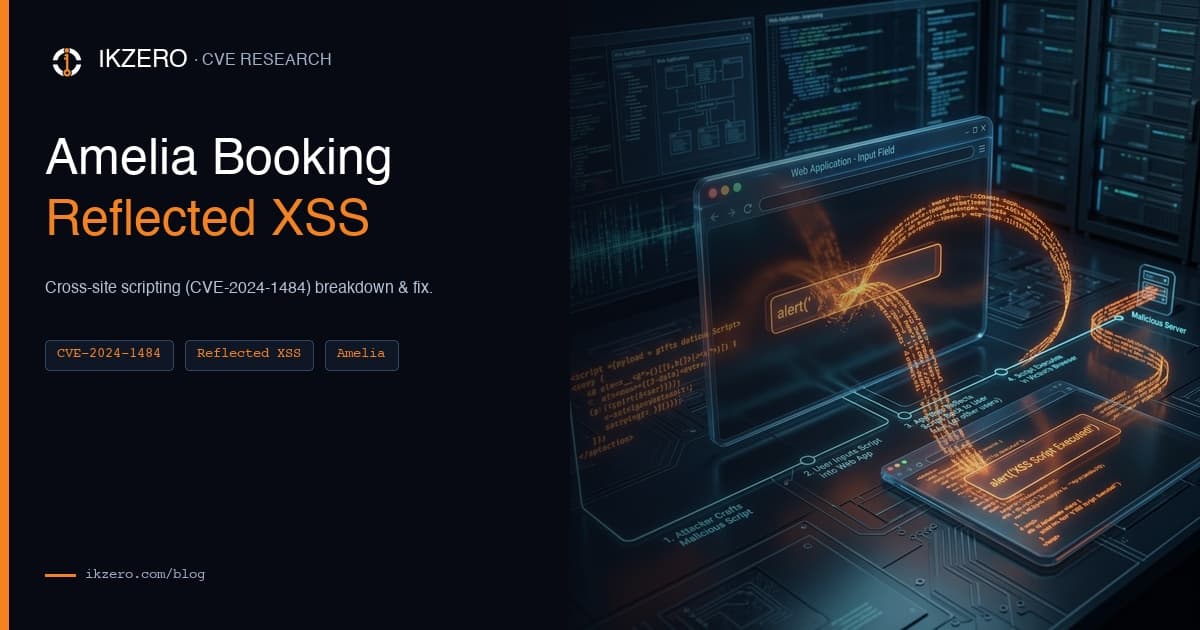 Amelia Booking Reflected XSS: CVE Analysis & Fix